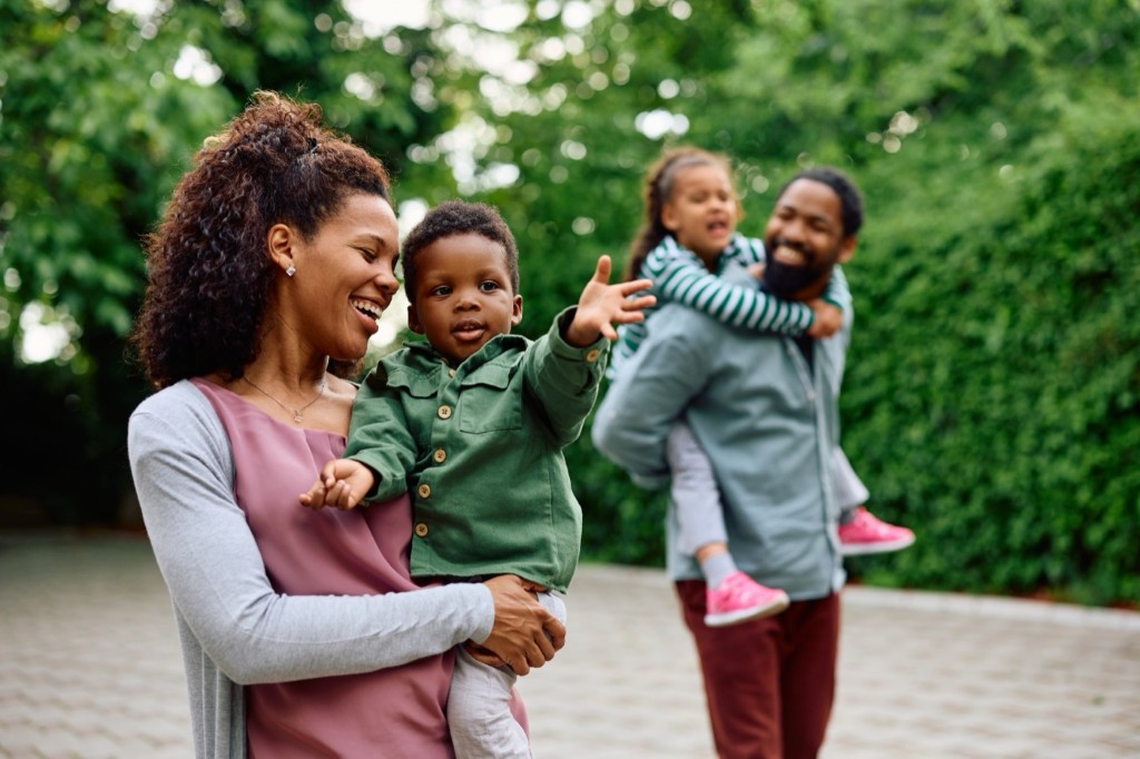 A family walking together outdoors